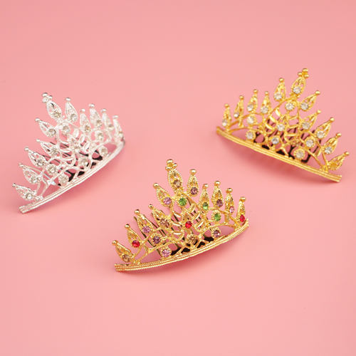 王冠插梳水钻发饰合金厂家直供