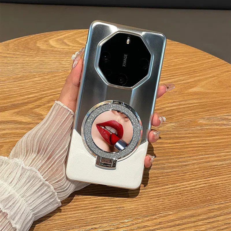 闪粉补妆镜支架适用于HUAWEI华为Mate60RS手机壳mat