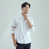 男士休闲时尚潮流撞色织带休闲男纯色长袖衬衫228-CS65-P35，男装衬衫，星座228
