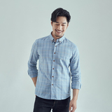 男士时尚休闲男格子衬衫男士时尚长袖修身衬衫228-CS27-P20，男装衬衫，星座228