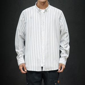 潮男士条纹衬衣长袖时尚衬衫男衬衣228-1013-P18图片