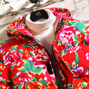 50%绒东北大花连帽羽绒服羽绒衣228-1133-P190图片