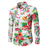 男士休闲时尚多色花衬衫长袖衬衣228-1165-P35，男装衬衫，星座228