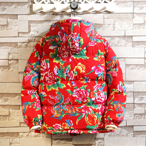 50%绒东北大花连帽羽绒服羽绒衣228-1133-P190图片