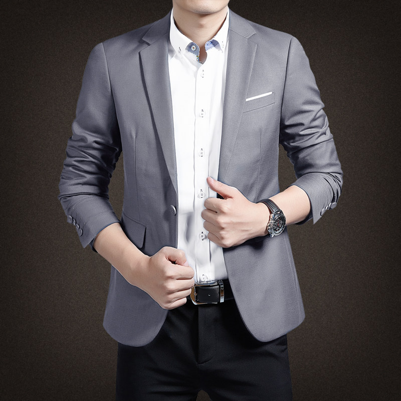 男士商务休闲男修身单粒扣职业精品西服西装228-XF01-P60图片