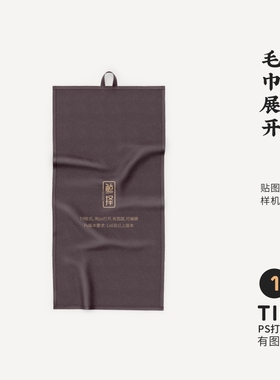 J454高端品牌logo提案毛巾展开VI样机模板psd智能贴图mockup