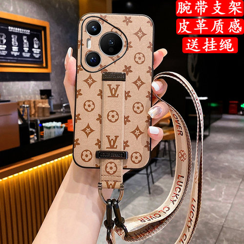louiedennis适用华为Pura70手机壳Pura80外壳pro真皮+腕带防摔p60保护p50硅胶ultra套p40皮质art男女30欧美风