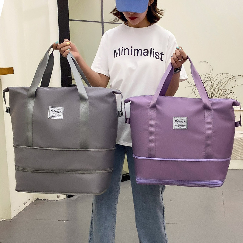 旅行包女大容量短途出差折叠手提多功能健身包轻便待产收纳袋游泳