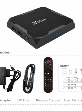X96Max+网络机顶盒 s905x3 双WiFi蓝牙8K高清网络4g+32g安卓9.0