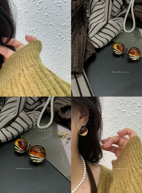 自留～复古耳环耳钉女2025年洋气轻奢小众设计感气质耳坠耳饰品