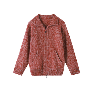 针织开衫 秋冬季 立领长袖 100纯山羊绒秋冬女厚款 针织外套 加厚新款