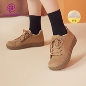 Pansy盼喜日本女鞋 女 鞋 加绒保暖羊毛鞋 轻便舒适防滑低帮冬季