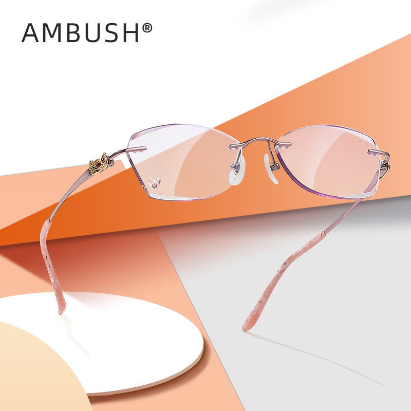 AMBUSH女士时尚纯钛无框钻石切边