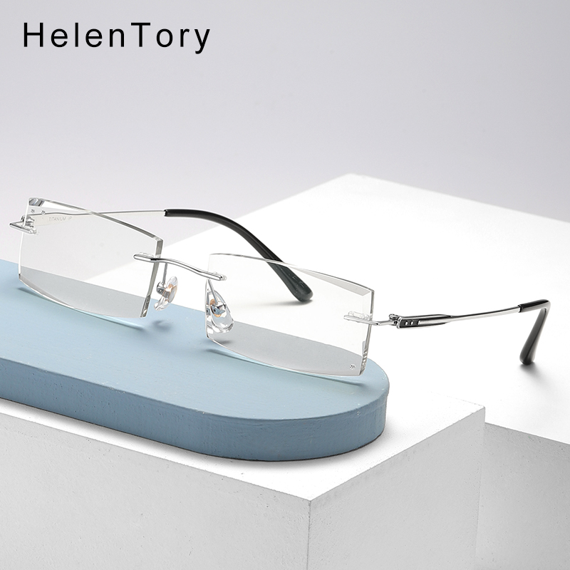 HelenTory男无框近视纯钛商务