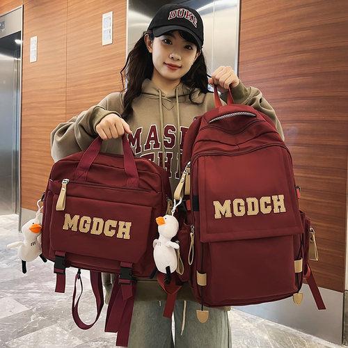 GUCEN日韩风书包女初中生双肩包