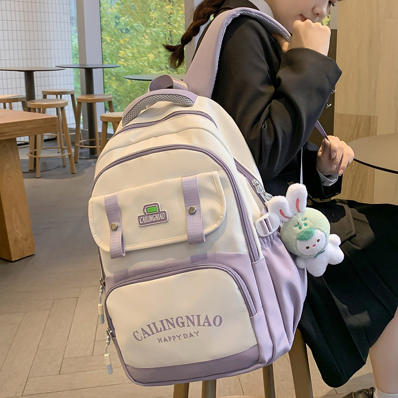 GUCEN日韩风书包女初中生双肩包