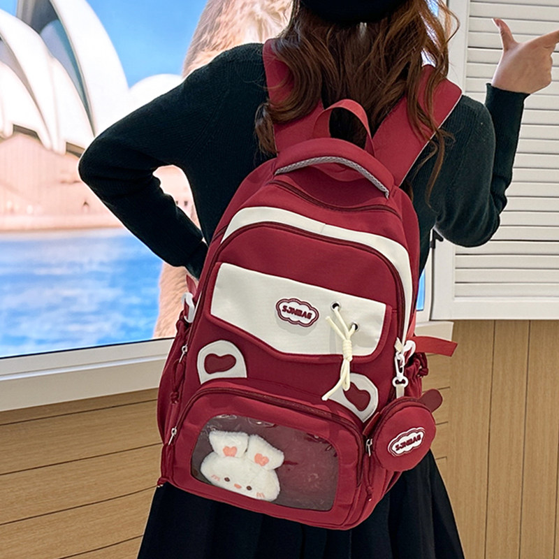 2026新品背包女生卡通旅行双肩包小学生初中学生轻量化书包学院风