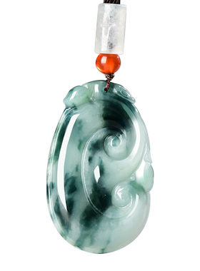 事事如意女款项玉石飘花翡翠