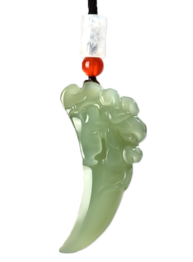 男女款和田玉羊脂白玉狼牙吊坠