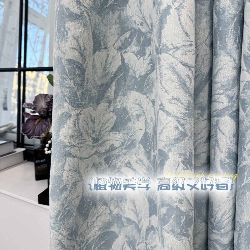窗帘2025新款法式复古风百合花雪尼尔提花卧室客厅高级别墅定制