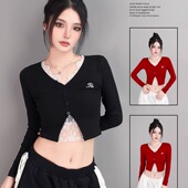 ROKBBK－K 布韩街舞潮牌花边休闲爵士hiphop长袖 女跳舞jazz上衣潮