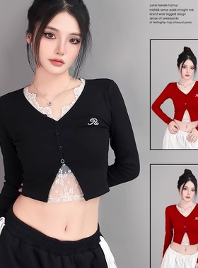 ROKBBK－K/布韩街舞潮牌花边休闲爵士hiphop长袖女跳舞jazz上衣潮