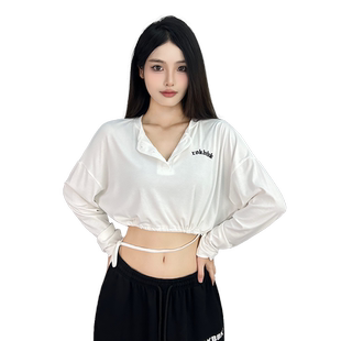 ROKBBK－K/布韩街舞潮牌抽绳慵懒爵士跳舞长袖女运动宽松jazz上衣