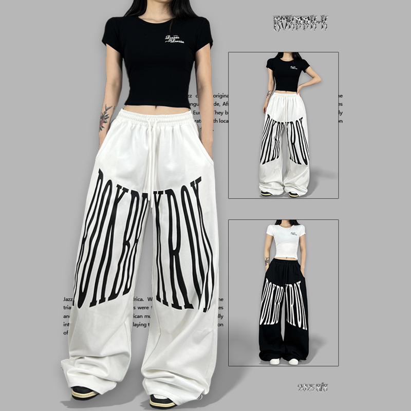 ROKBBK-K街舞潮牌美式复古休闲宽松垂感女运动长裤百搭爵士舞