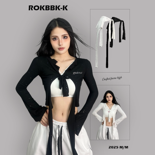 ROKBBK-K/布韩街舞潮牌新款美式亮片腰搭女休闲嘻哈爵士舞罩衫
