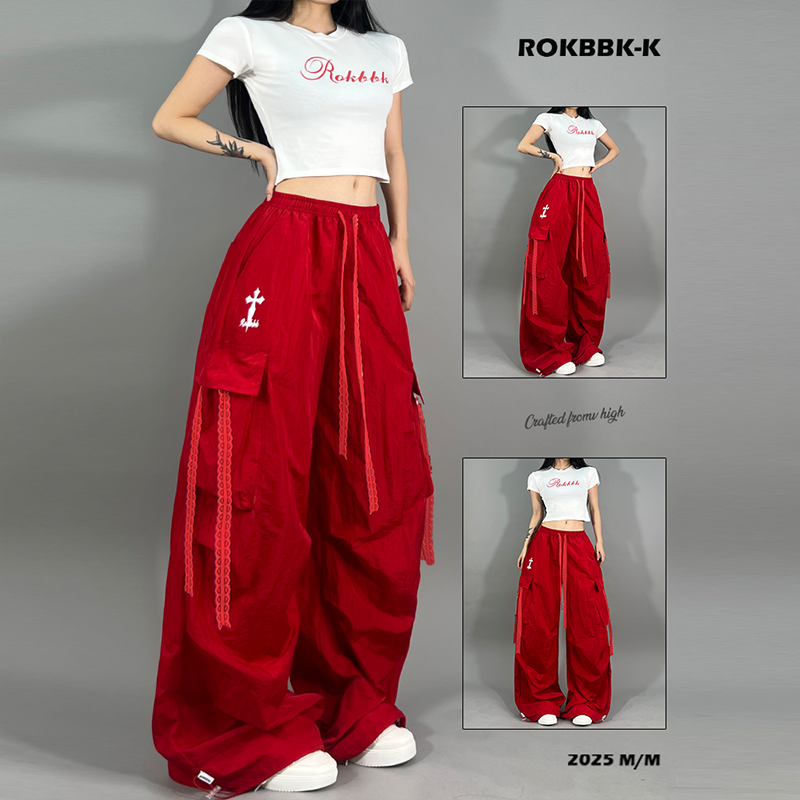 ROKBBK-K布韩街舞潮牌2025新款美式宽松休闲显瘦运动裤爵士舞