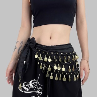 潮 饰女运动jazz亮片腰搭套装 ROKBBK－K 布韩街舞潮牌金币爵士装