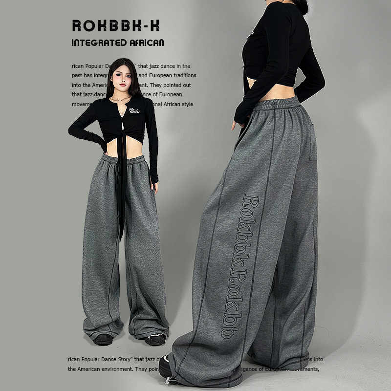 ROKBBK-K布韩街舞潮牌2025新款百搭简约潮流休闲裤女爵士舞