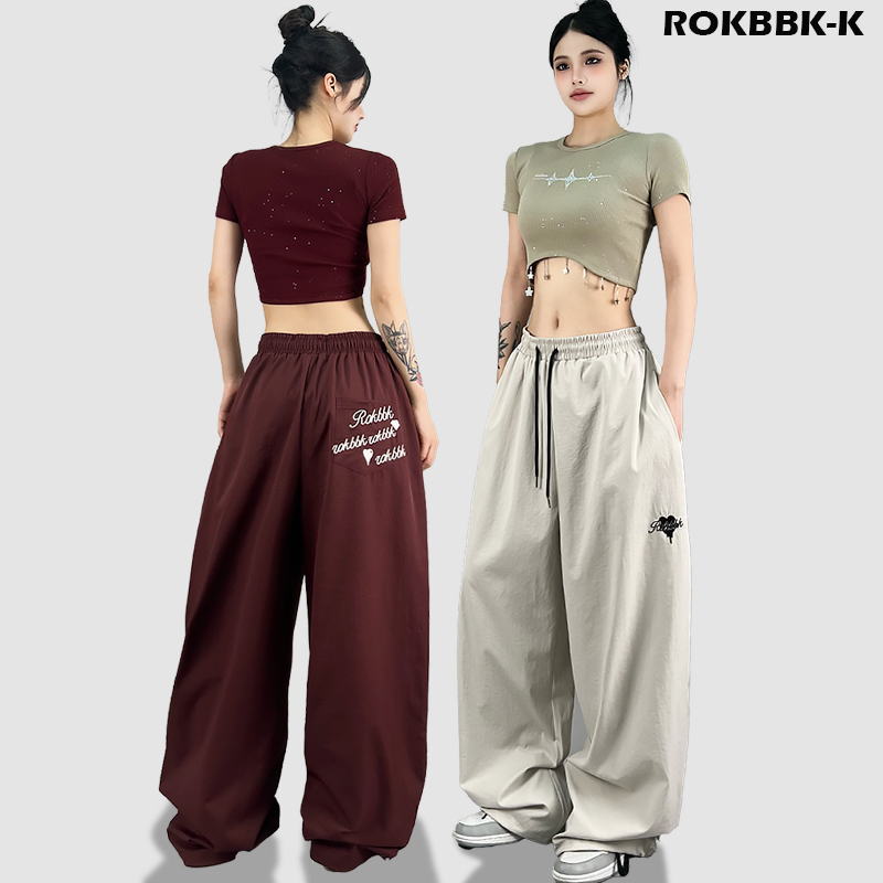 ROKBBK-K/布韩街舞潮牌运动裤女宽松版型休闲裤嘻哈爵士舞长裤