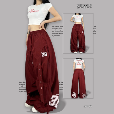 ROKBBK-K街舞潮牌2025新款复古美式辣妹休闲运动长裤女爵士舞