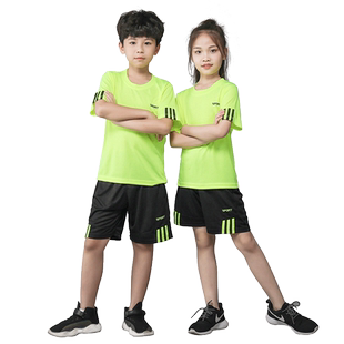 儿童运动套装男女童夏宽松短袖T恤篮球足球跑步健身速干衣训练服