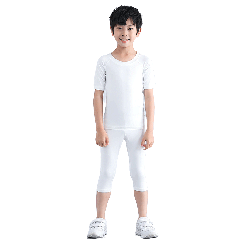 儿童紧身衣训练服男童夏季篮球足球打底衫速干衣短袖女孩运动套装