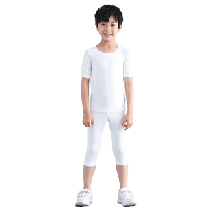儿童紧身衣训练服男童夏季篮球足球打底衫速干衣短袖女孩运动套装