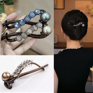 水钻发饰品晨露之珠时尚简约夏季新款扭扭夹感百搭发夹2025