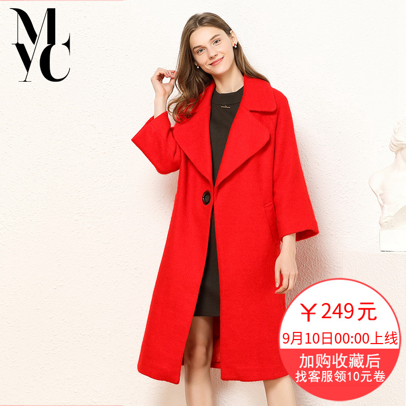 呢子大衣女中长款韩版2018早秋装新款气质优雅纯色单扣风衣外套潮