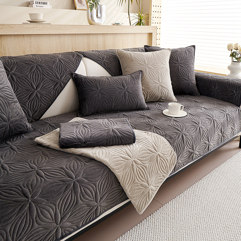 牛奶绒沙发垫现代简约轻奢布艺皮沙发套罩防滑纯色坐垫冬季盖布巾,居家布艺,沙发垫,淘宝优惠券,粉丝福利购,淘宝优惠卷