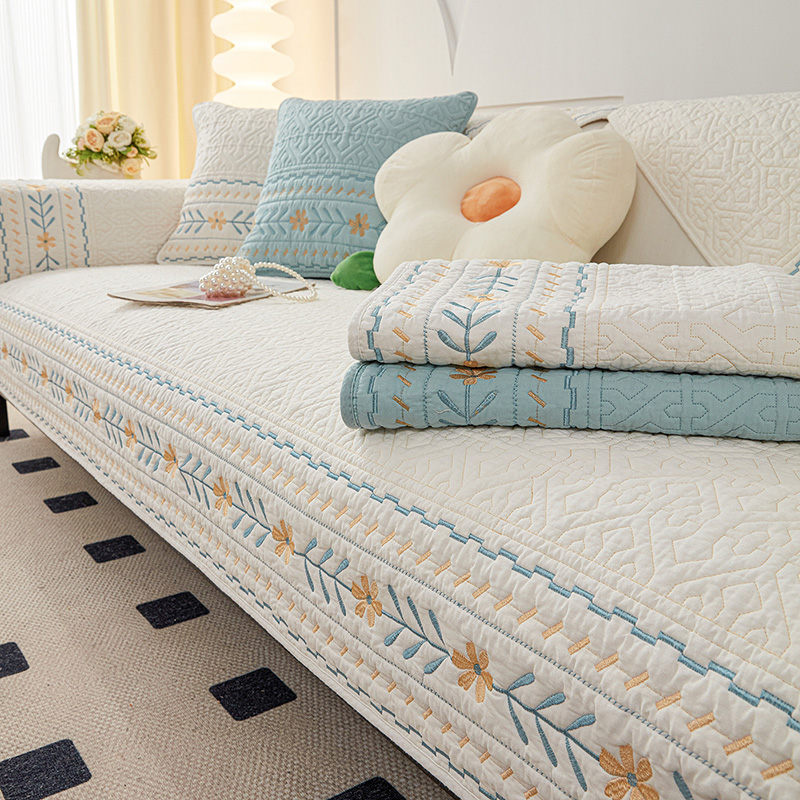 纯棉沙发垫四季通用坐垫子盖布简约现代防滑全棉布艺皮沙发套罩巾