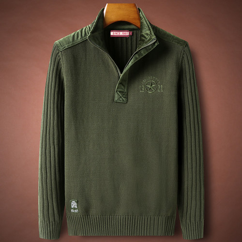 秋冬毛衣水洗纯棉套头立领