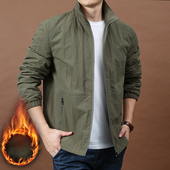 男款 宽松开衫 立领休闲外套 薄绒棉服大码 秋冬户外速干加绒棉衣男士