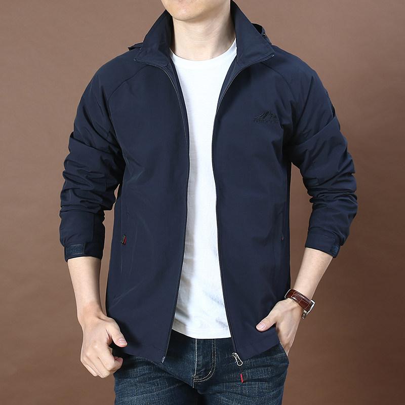 休闲夹克男秋冬季冲锋衣男防水防风大码宽松外套户外速干上衣服潮
