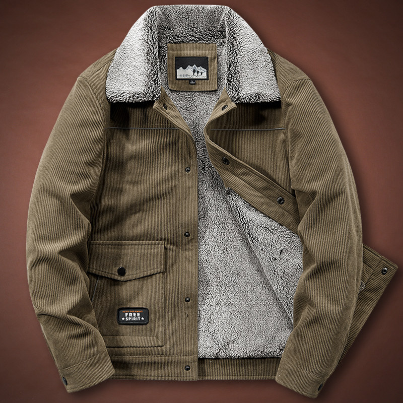 加绒加厚棉衣灯芯绒冬季