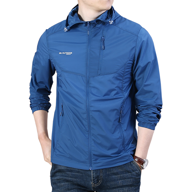 夏季男士防晒服弹力男外套轻薄透气沙滩防晒衣男多袋工装皮肤衣潮