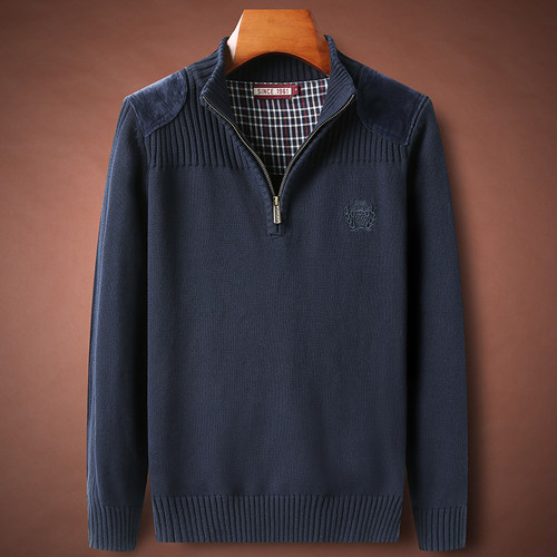 秋冬毛衣针织衫半高拉链