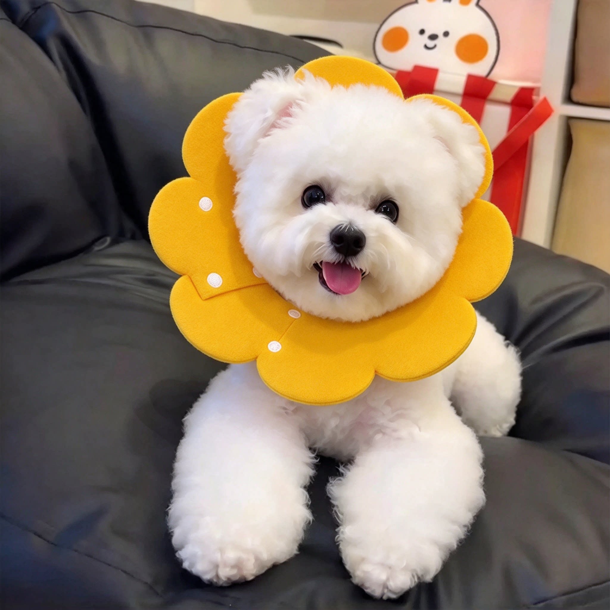伊丽莎白圈防舔狗狗小型犬舒适圈术后宠物透气护颈项圈太阳花款圈