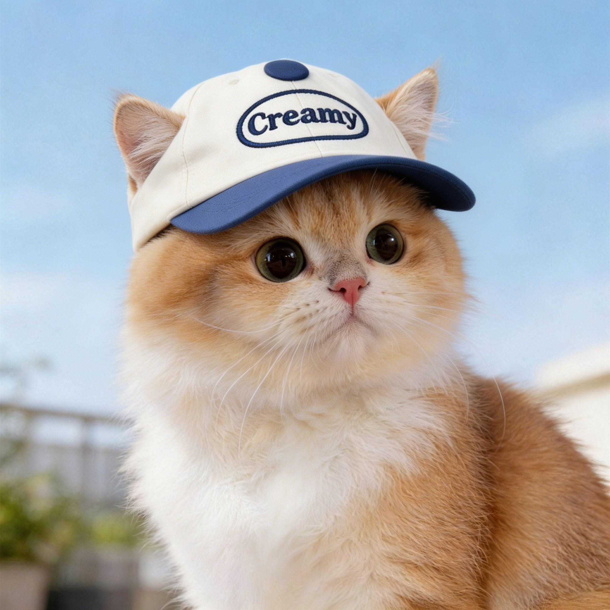 猫咪帽子露耳朵夏季外出布偶猫专用遮阳户外可爱宠物用品鸭舌帽图片