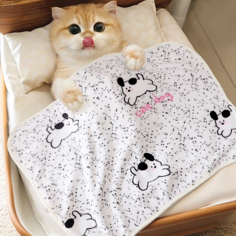 猫毯子小猫睡觉被子猫咪毛毯橘猫布偶波点毛绒小盖毯午睡冬季保暖